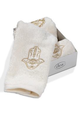 Wash Towel Set with Gold Embroidery